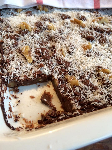 Brownies met een vulling van witte bonen