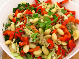 Voedselzandloper: Salade van limabonen met makreel